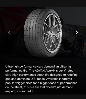 New!! EuroSpec 275/40r19 (2)Yokohama Advan Apex!! Used For Pics 99.9999% New