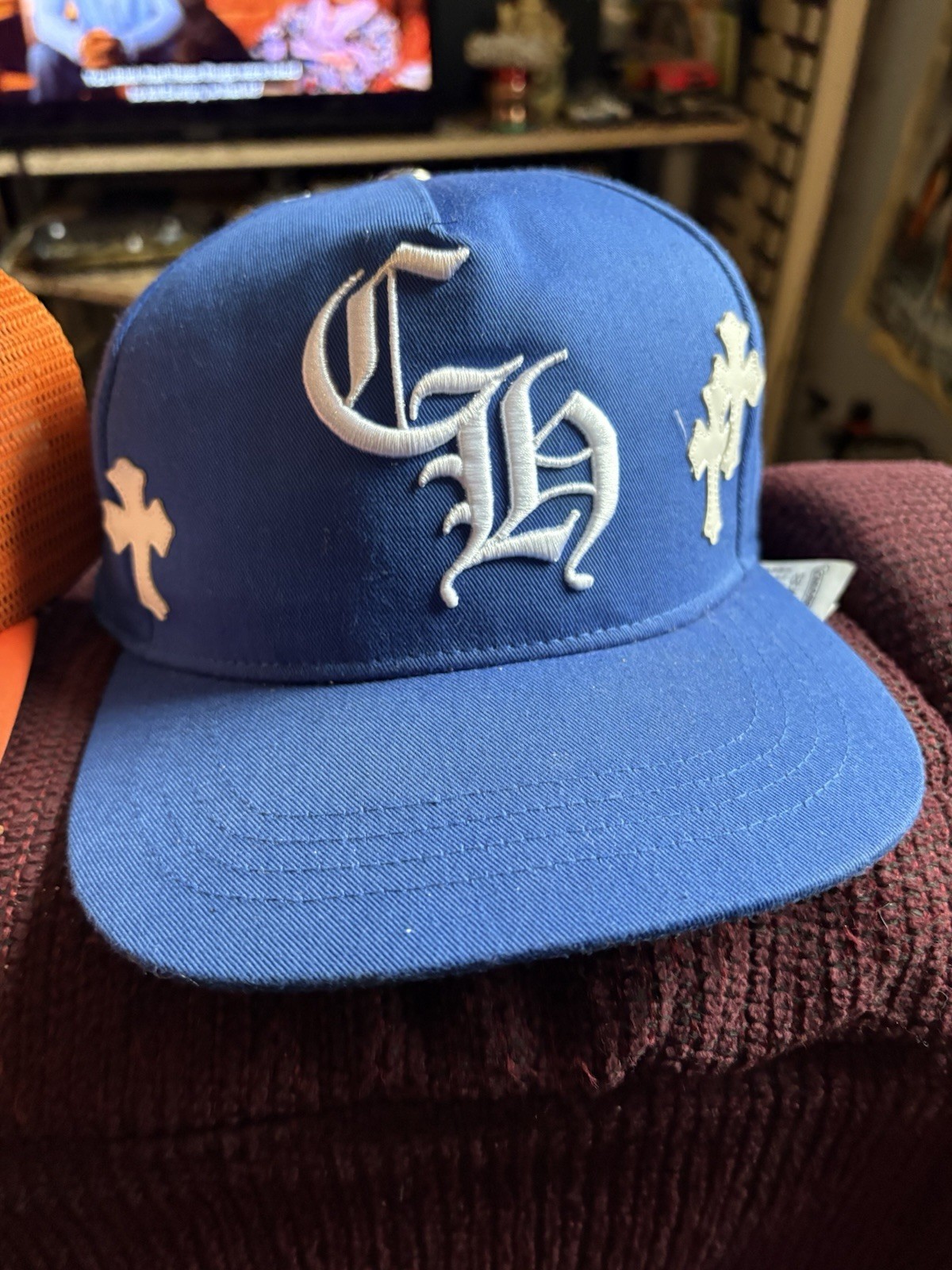Chrome Hearts Blue CH Cross Patch Hat - image 1
