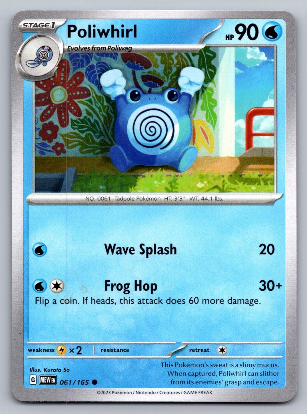Poliwhirl 061/165 Common 151 Pokemon Near Mint