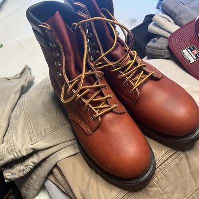 Red Wing 2204 PT91 Steel Toe Work Boots Men 8.5 D Red Leather ANSI Z41 USA