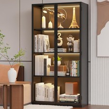 Kelueo 63 Display Cabinet with Glass Doors and LED Lights