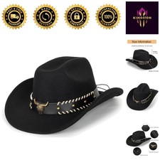 Elegant Pinched Western Cowgirl Hat - Perfect for Parties and Outdoor Events, M