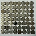 Lot of 64 Roosevelt Dimes 90% Silver Circulated 1946-1964 US Coins