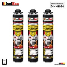 Brandschutzschaum B1 Bauschaum 3 x 750 ml Pistolenschaum Montageschaum Isolbau