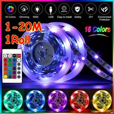 LED Light Strip USB 1-5m RGB Colour Changing Tape for kitchen Cabinet, TV, Car