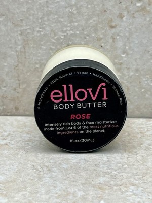 Ellovi Rose Body Butter 1 fl oz / 30 mL   Travel Size   All Natural Moisturizer