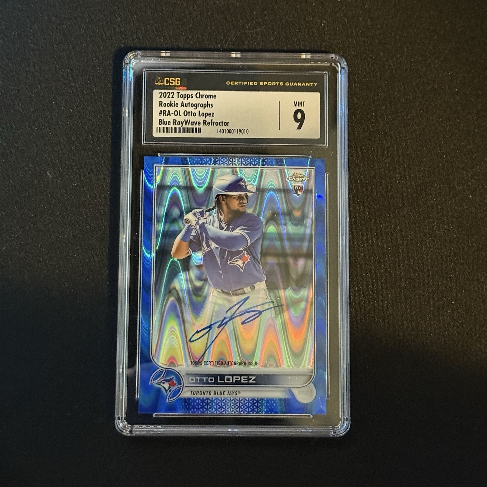 2022 Topps Chrome Rookie Auto Blue Raywave Refractor /150 Otto Lopez #RA-OL Auto