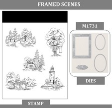 FRAMED SCENES Cutting Dies and Stamps Scrapbook DIY Greeting Card Handmade