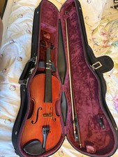 Acoustic Violin Brown Varnish 4-String with Bow, Hard Case, Chinrest