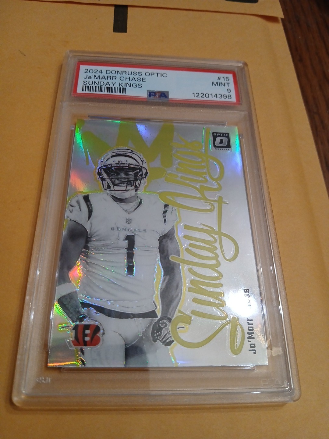 2024 Donruss Optic Ja'Marr Chase #15 Sunday Kings PSA 9 MINT - Bengals! 🐅🔥