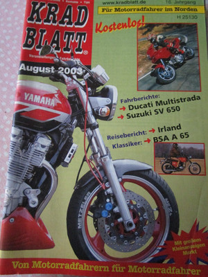 BSA A 65, Suzuki SV 650, Ducati Multistrada 1000 DS