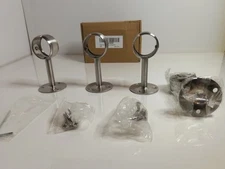 Ceiling Curtain Rod Brackets - 4 Pack Hooks Hangers 1 1/4-Inch Drape Poles