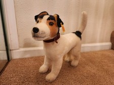 Vintage Steiff Jack Russell Terrier 031731 12" dog w ear button/tag 1980's Vgc