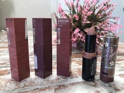BUNDLE 5X LIPSTICK Maybelline New York Super Stay Vinyl Ink Lipstick ALMAY & NYX