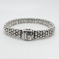LAGOS Signature Caviar Sterling Silver Beaded Medium Bracelet with Pouch
