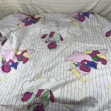 Vintage 1994 Bedtime With Barney Crib Fitted Sheet RARE by Bibb Company