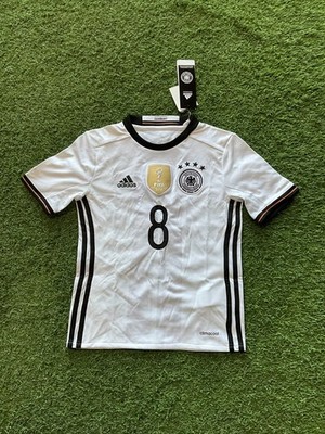 adidas Germany Youth Home Jersey 15/16 Legend Ozil #8 - White | eBay