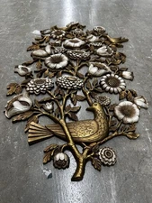 VTG MCM 1965 Syroco #5171 Large Wall Hanging Birds Floral 31” x 19” Resin Plaque