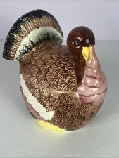 Benchmark Harvest Time 1 QT Turkey Shape Gravy Tureen & Ladle Thanksgiving VTG