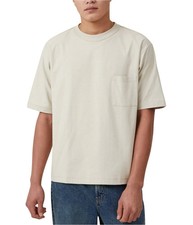 Cotton On Mens Chest Pocket Basic T-Shirt, Beige, Small