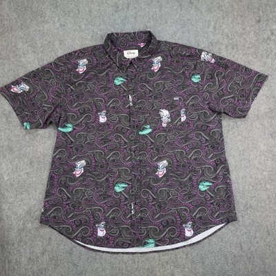 RSVLTS Shirt Mens 3XL Disney Ursula The Little Mermaid Eel KUNUFLEX Button XXXL