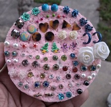 LOT LITTLE GIRLS MULTICOLOR PIERCED POST STUD EARRINGS