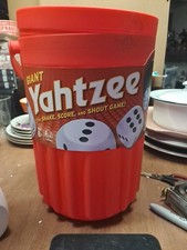 Giant Yahtzee 5 Foam Dice Shaker Bucket Dry Erase Scorecard Excellent Hasbro