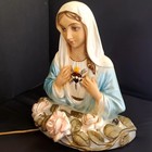 Vintage Michigan Composition Chalkware Virgin Mary Sacred Heart Lamp 1957 — photo 4
