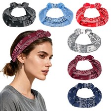 Vylxuxa Boho Bow Headbands for Women, 6 Pack Elastic Knotted Hair Band Fashio...
