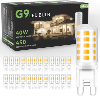 24 Pack G9 LED Bulb 4W, 40 Watt Equivalent Halogen, 3000K Warm White Chandelier 