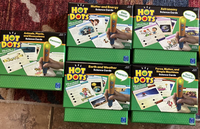Hot Dots Science Cards Lot of 5 Complete Sets + 2 Interactive Pens Grades 2+
