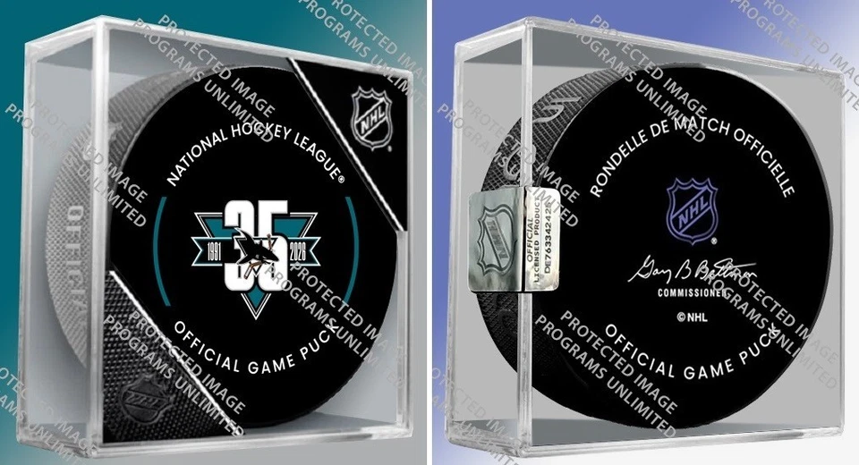 2025 SAN JOSE SHARKS 35 ANIVERSARIO JUEGO DISCO CUBO NHL HOCKEY CERTIFICADO DE AUTENTICIDAD SELLADO Foto 3 de 4