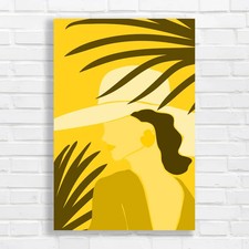 Tropical Sunset Portrait Yellow Canvas Print Large Picture Wall Art