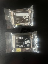 Genuine Epson 68 Black ink cartridge, T0681, 2 pack