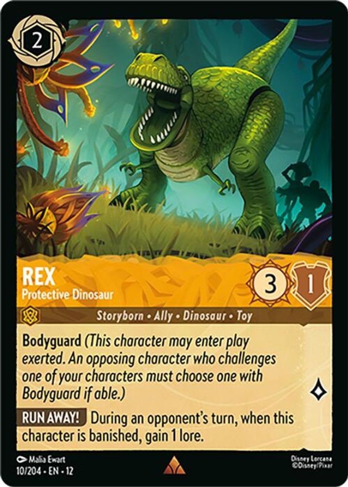 Rex - Protective Dinosaur 10/204 Rare Wilds Unknown Lorcana Cold Foil NM/M