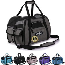 Durable and Stylish Pet Carrier for Travel - 17"L x 9"W x 12"H, Charcoal Gray
