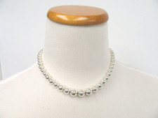 Tiffany  Co. Hardwear Graduated Sterling Silver Ball Bead Necklace 16" 6mm-11mm