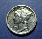 1917 Mercury Dime  AU details