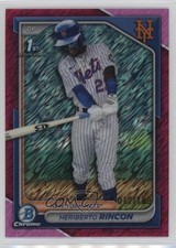 2024 Bowman Chrome Prospects Fuchsia Shimmer Refractor Heriberto Rincon 13dp