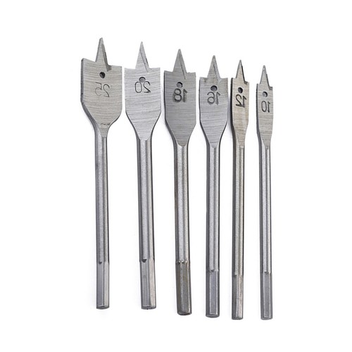 Juego de 6 brocas planas para carpintería para paleta de brocas de acero al carbono - Imagen 6 de 11