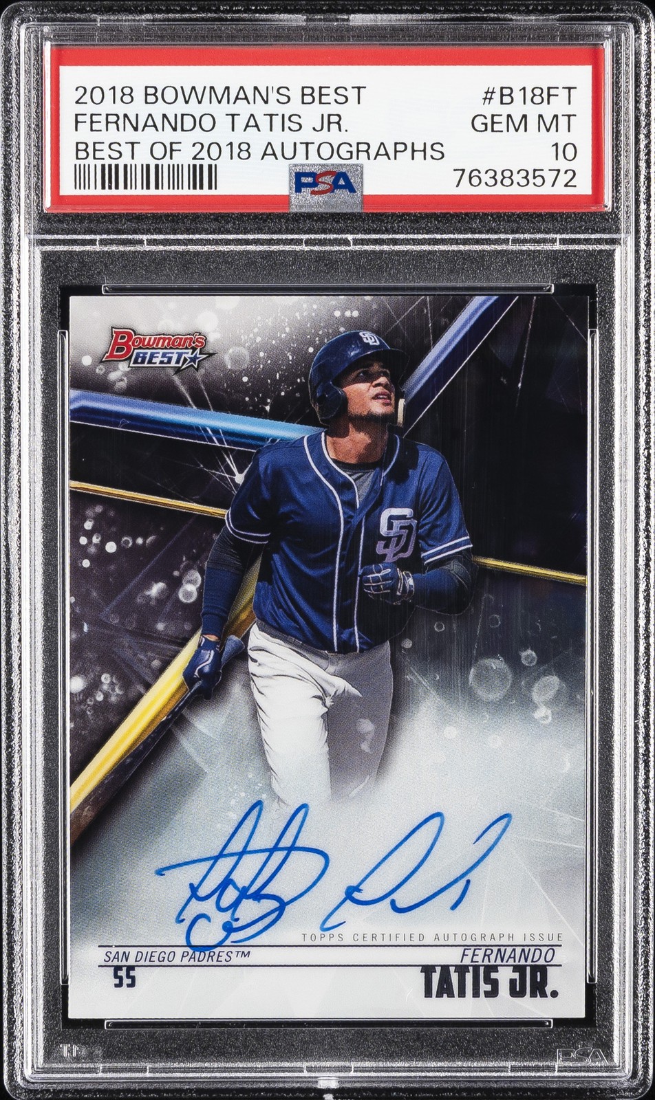 2018 BOWMAN'S BEST BEST OF 2018 AUTOS #B18FT FERNANDO TATIS JR. PSA 10 AUTO