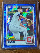 2020 Bowman Chrome Draft Sapphire Joey Cantillo Cleveland Indians BD-13
