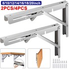 <!--F#f_0-->2/4Pcs Stainless Steel Folding Table Bracket Shelf Bench Heavy Duty Hinge 8-20''<!--F/-->