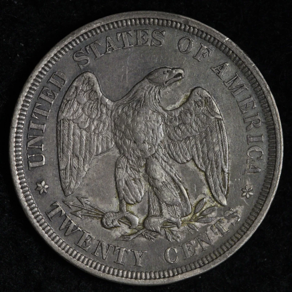 1875 Seated Liberty Twenty Cent Piece AU E219 DTEMR - Image 2 of 2