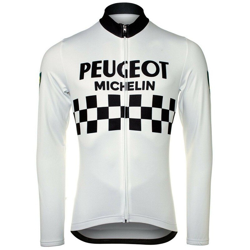Maillot Cycliste Vintage Peugeot Damier, Taille M, Manches Courtes, Silustra