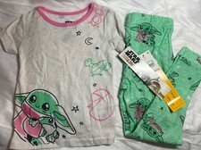 Disney Star Wars Madalorian Grogu Baby Yoda Snug Fitting Pajama Set Girls Size 4