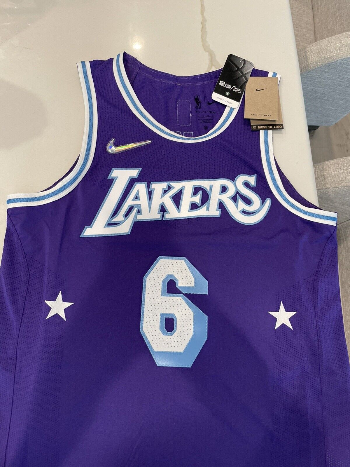 Nike Lakers LeBron James 75th Anniversary Authentic Statement Jersey 44