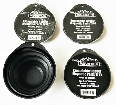4 MOUNTAIN TOOLS EXPANDABLE RUBBER MAGNETIC PARTS TRAYS COLLAPSIBLE TRAY MTN3500