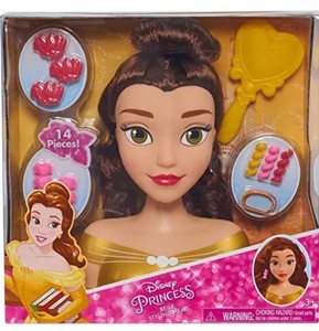 Princess Basic Belle Glam Party Styling Head Game Set Girls Kids