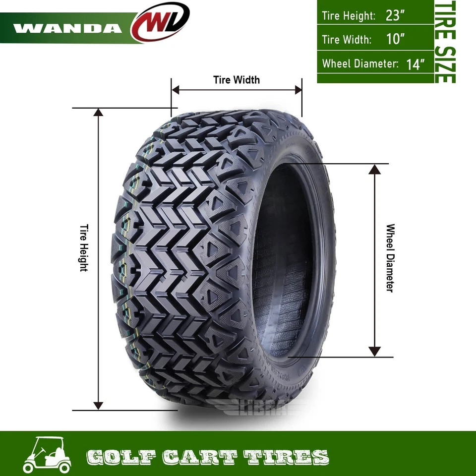 WANDA 23X10-14 Golf Cart ATV Tires 4 Ply 23x10x14 -Set 2 -14035 - Image 4 of 4